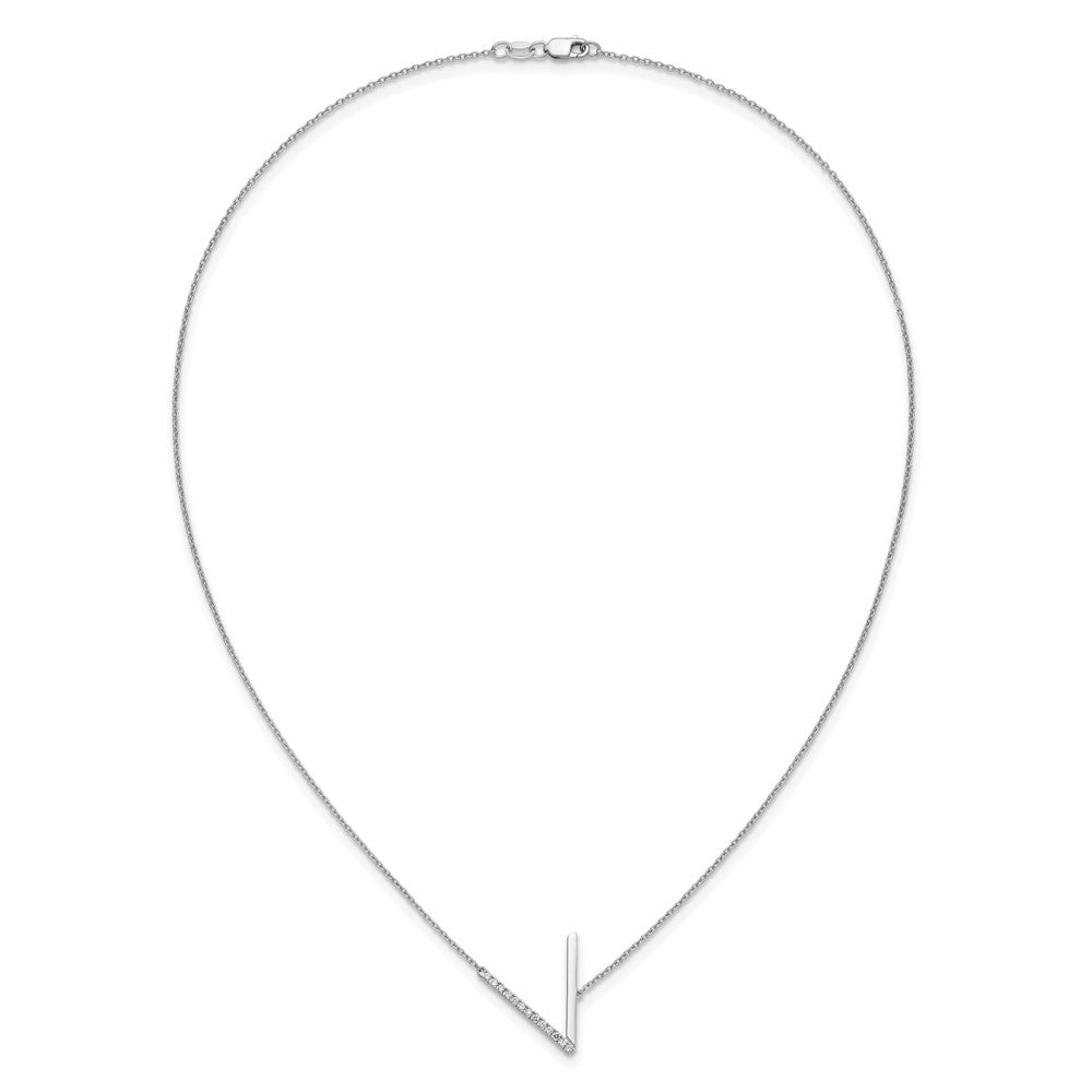 Sideways Diamond Initial V Necklace - WBC