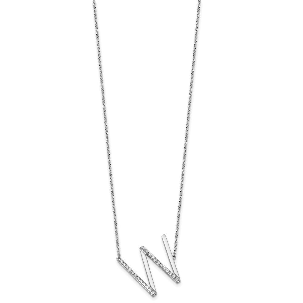 Sideways Diamond Initial W Necklace - WBC
