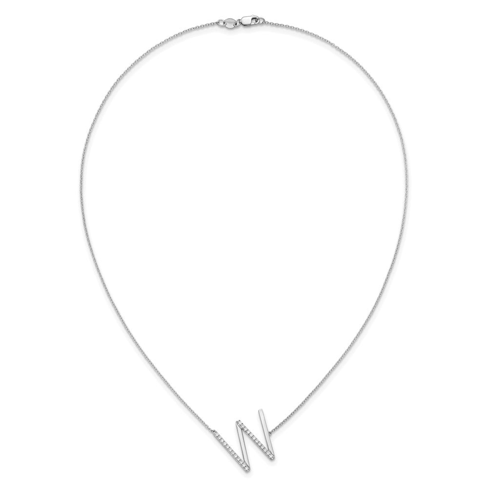 Sideways Diamond Initial W Necklace - WBC