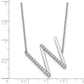 Sideways Diamond Initial W Necklace - WBC