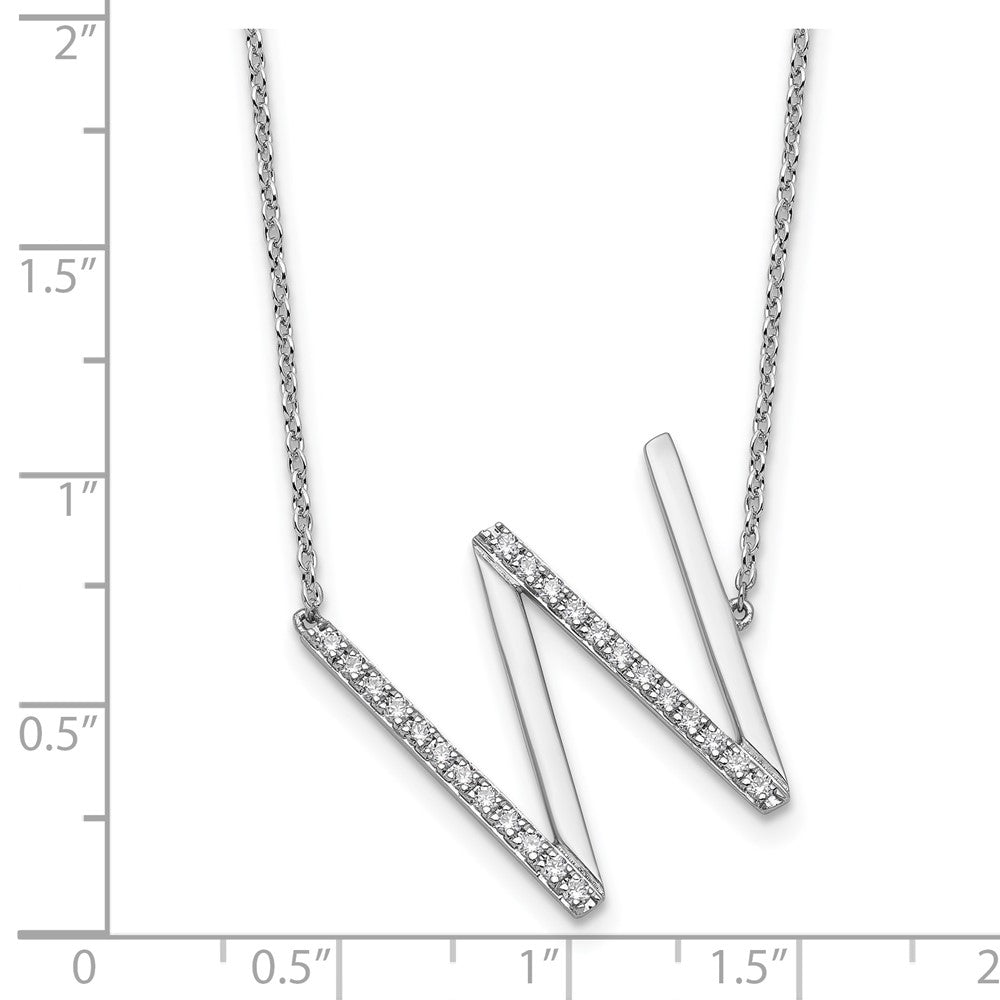Sideways Diamond Initial W Necklace - WBC