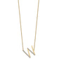Sideways Diamond Initial W Necklace - WBC