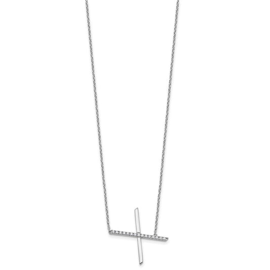 Sideways Diamond Initial X Necklace - WBC