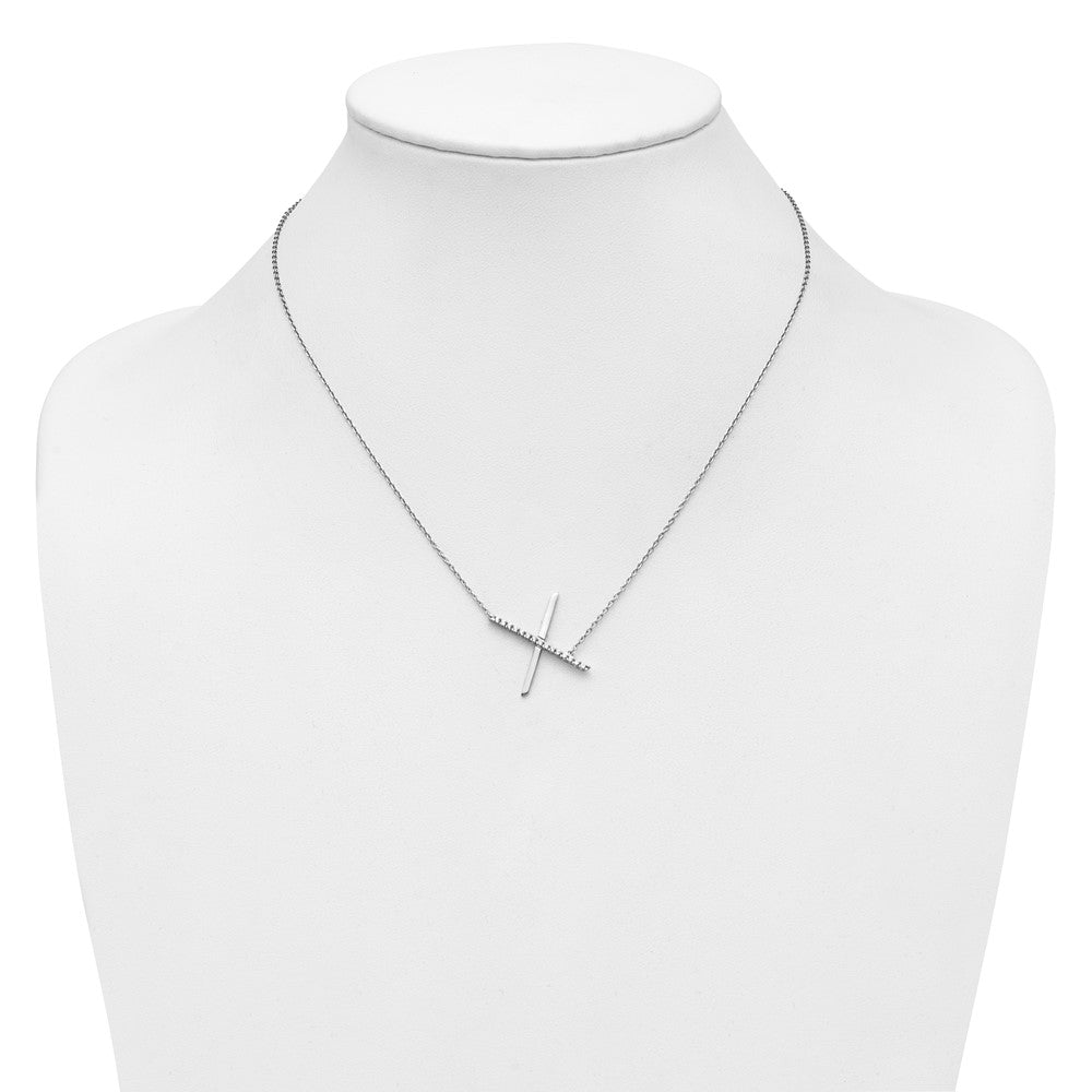 Sideways Diamond Initial X Necklace - WBC
