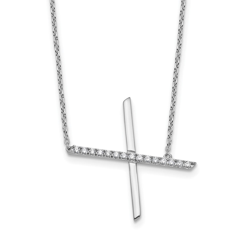 Sideways Diamond Initial X Necklace - WBC