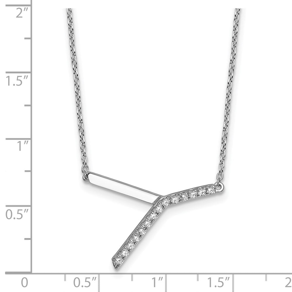 Sideways Diamond Initial Y Necklace - WBC
