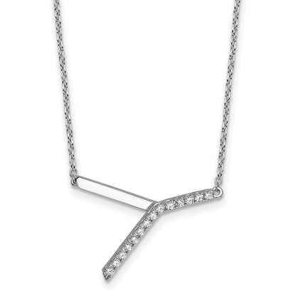 Sideways Diamond Initial Y Necklace - WBC