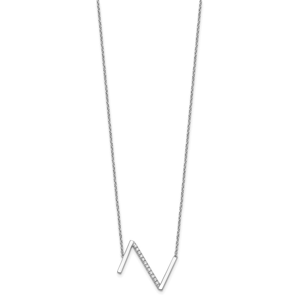 Sideways Diamond Initial Z Necklace - WBC