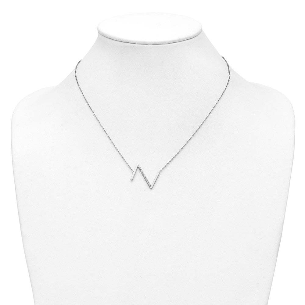Sideways Diamond Initial Z Necklace - WBC