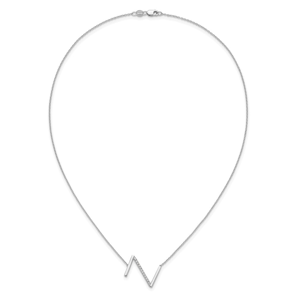 Sideways Diamond Initial Z Necklace - WBC