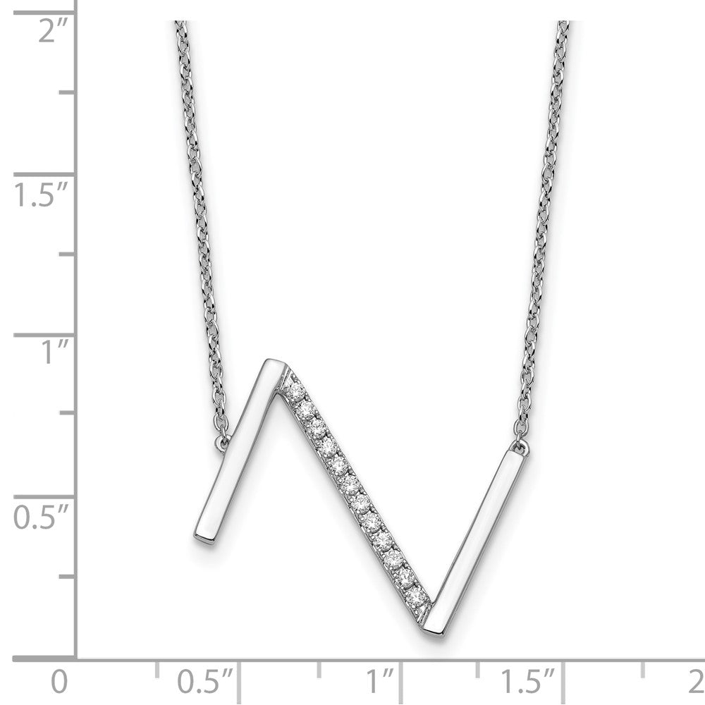 Sideways Diamond Initial Z Necklace - WBC