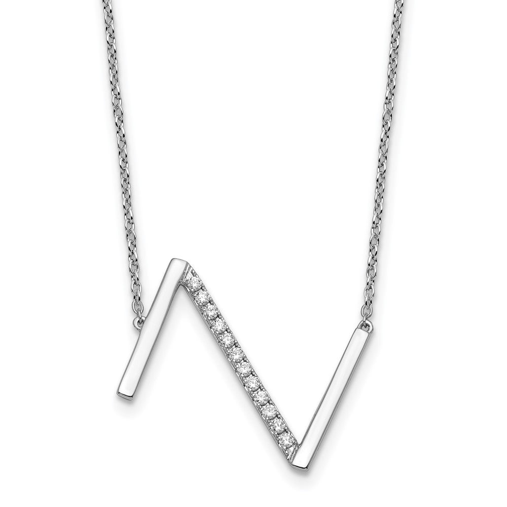 Sideways Diamond Initial Z Necklace - WBC