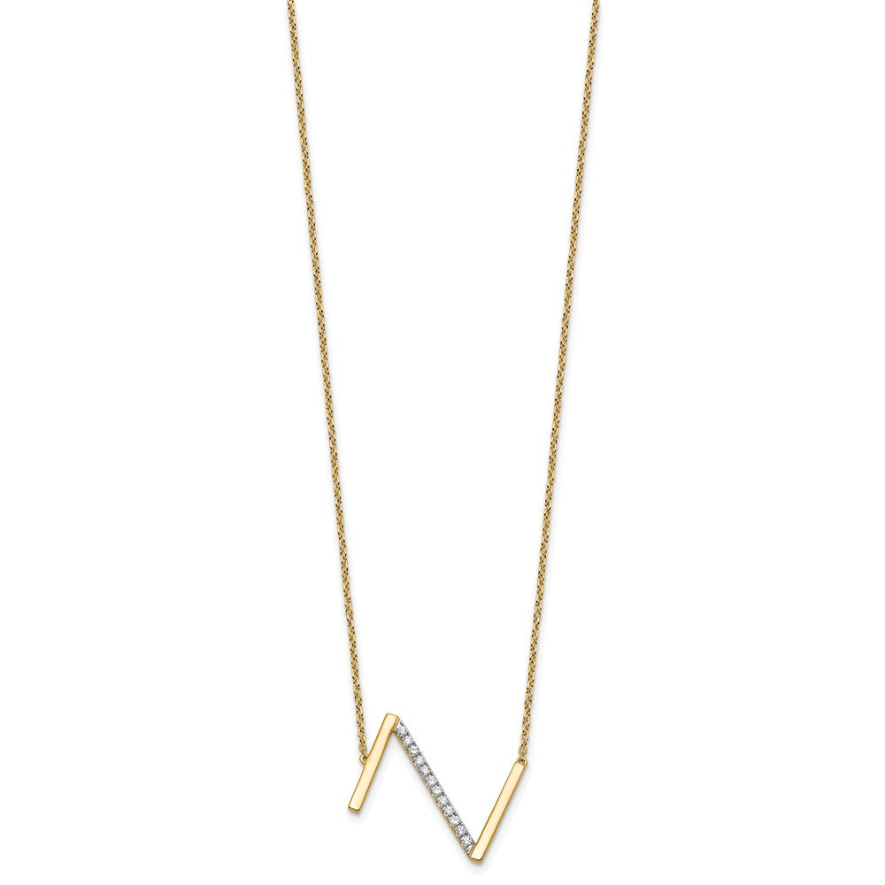 Sideways Diamond Initial Z Necklace - WBC