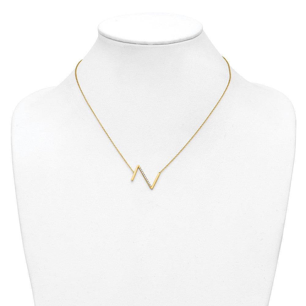 Sideways Diamond Initial Z Necklace - WBC