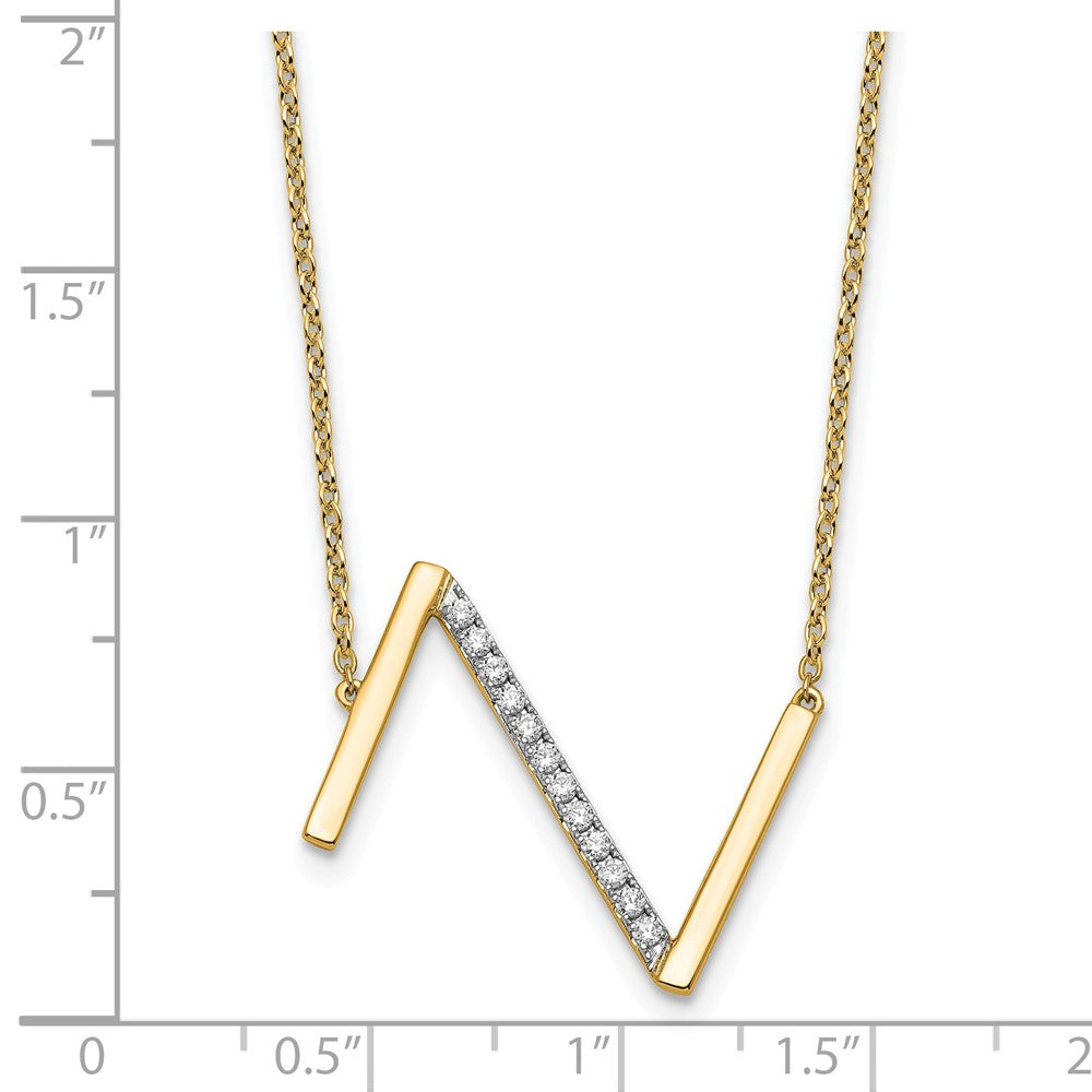 Sideways Diamond Initial Z Necklace - WBC