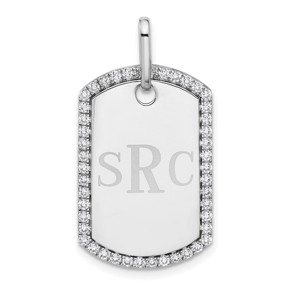 Personalized Diamond Dog Tag Charm - WBC