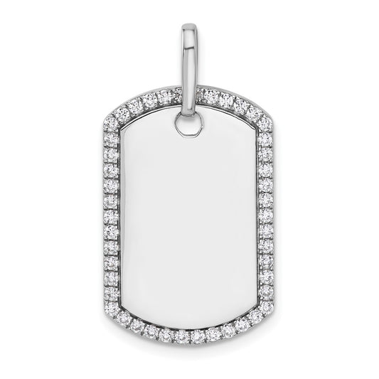14K Gold Personalized Diamond Dog Tag Charm