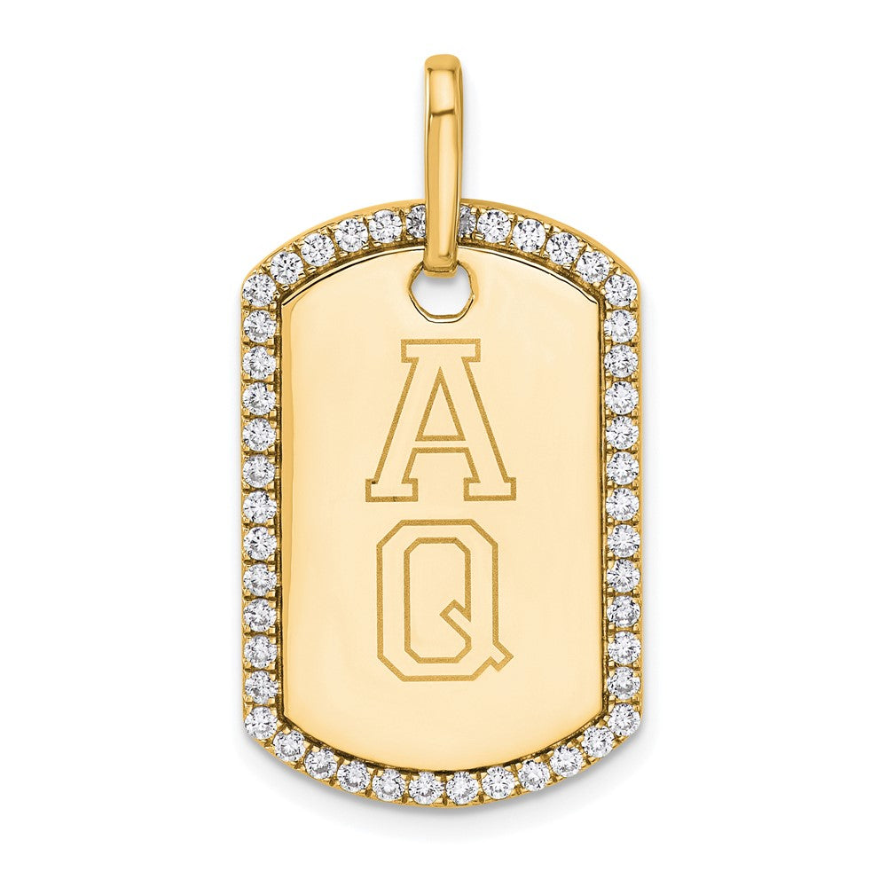 Personalized Diamond Dog Tag Charm - WBC