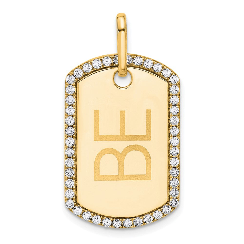 Personalized Diamond Dog Tag Charm - WBC