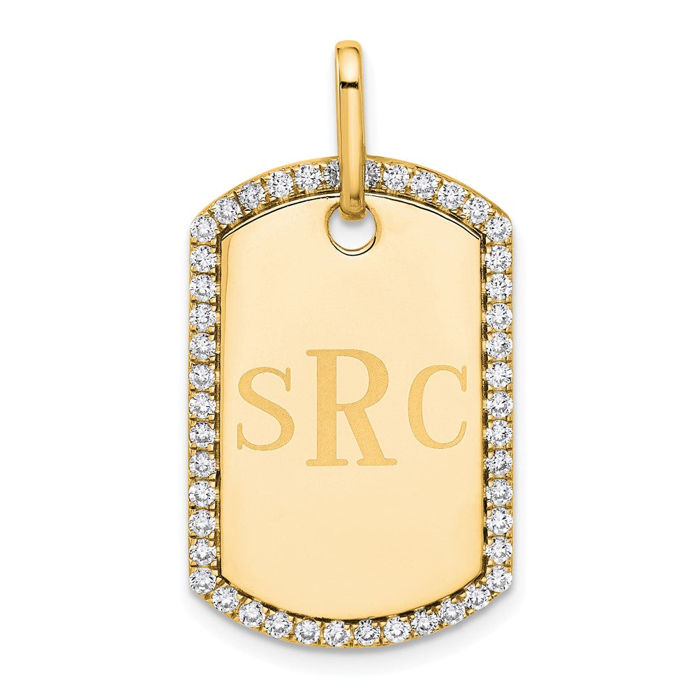 Personalized Diamond Dog Tag Charm - WBC
