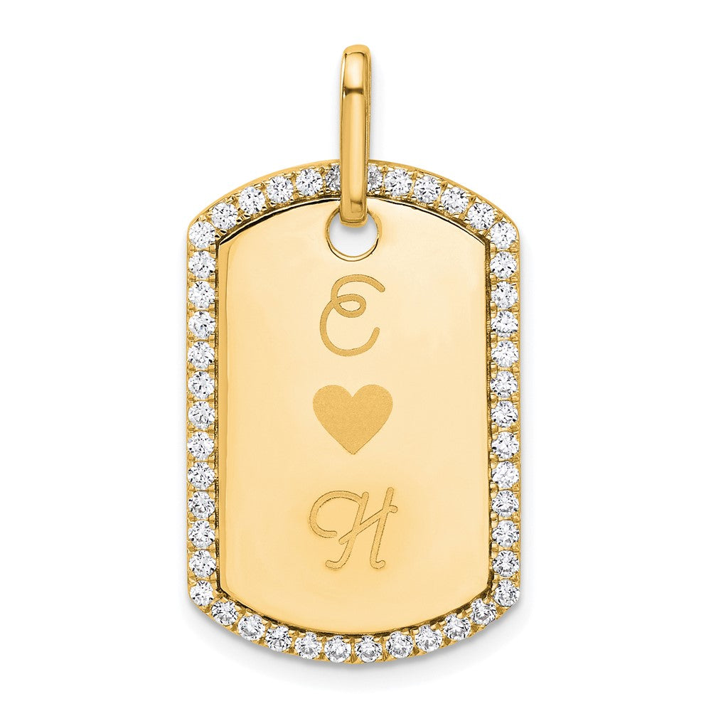 Personalized Diamond Dog Tag Charm - WBC
