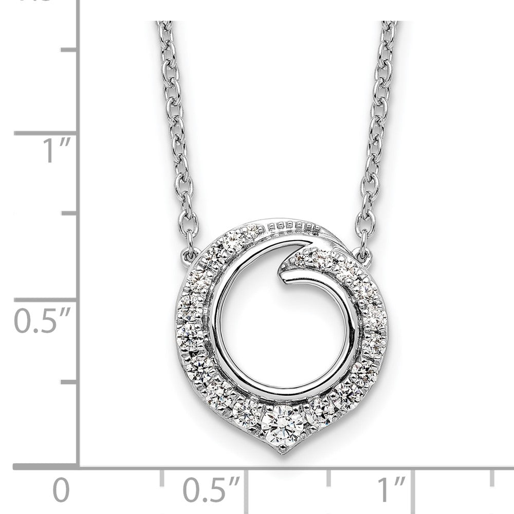 1/2 carat Diamond Fancy Swirl Circle Necklace - WBC