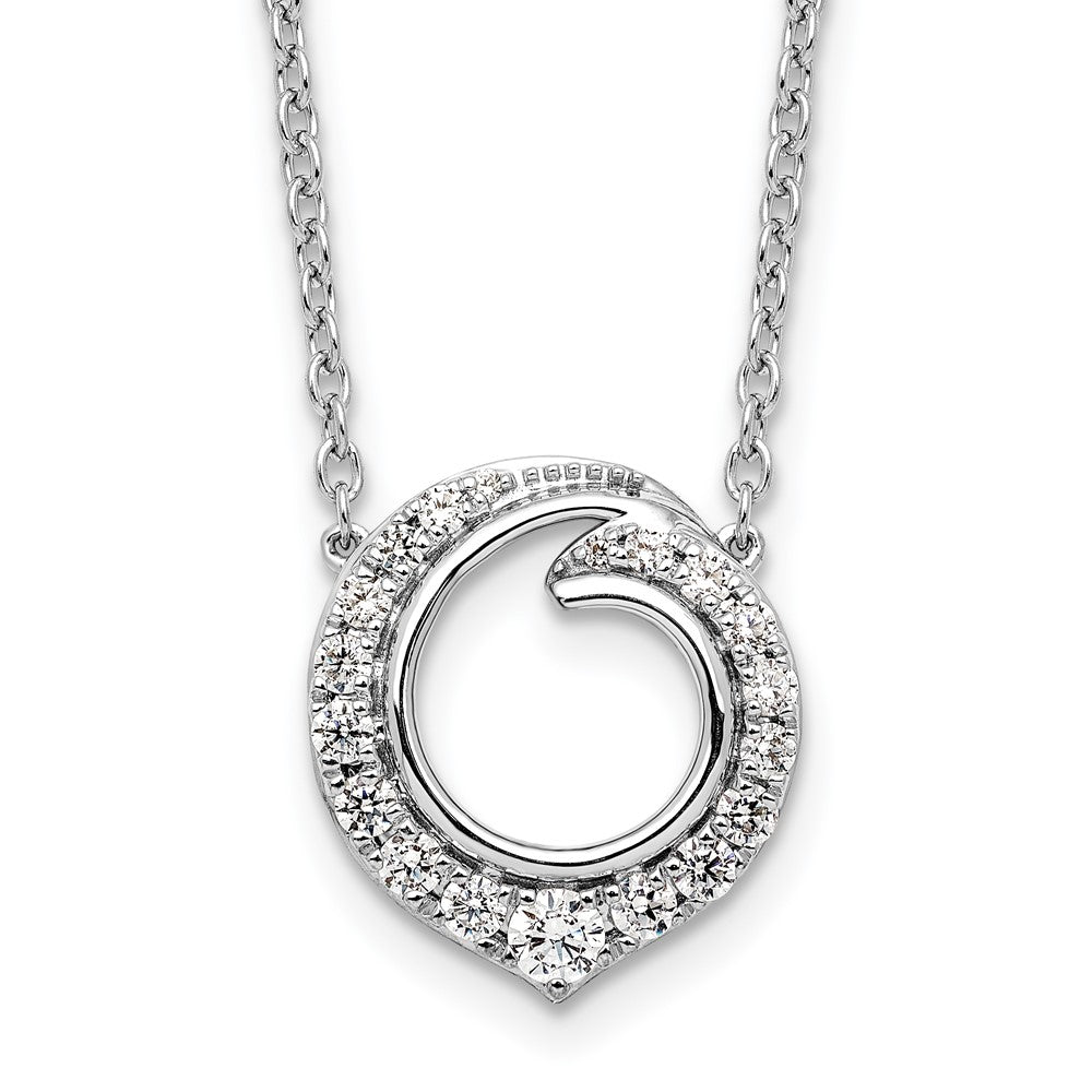 1/2 carat Diamond Fancy Swirl Circle Necklace - WBC
