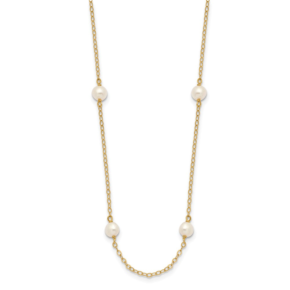4- Near Round Freshwater Cultured Pearl 8-station Necklace - WBC