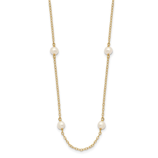 4- Near Round Freshwater Cultured Pearl 8-station Necklace - WBC