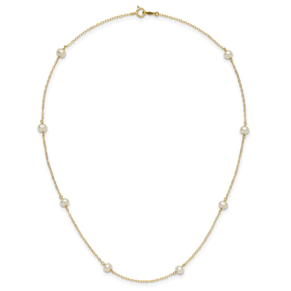 4- Near Round Freshwater Cultured Pearl 8-station Necklace - WBC