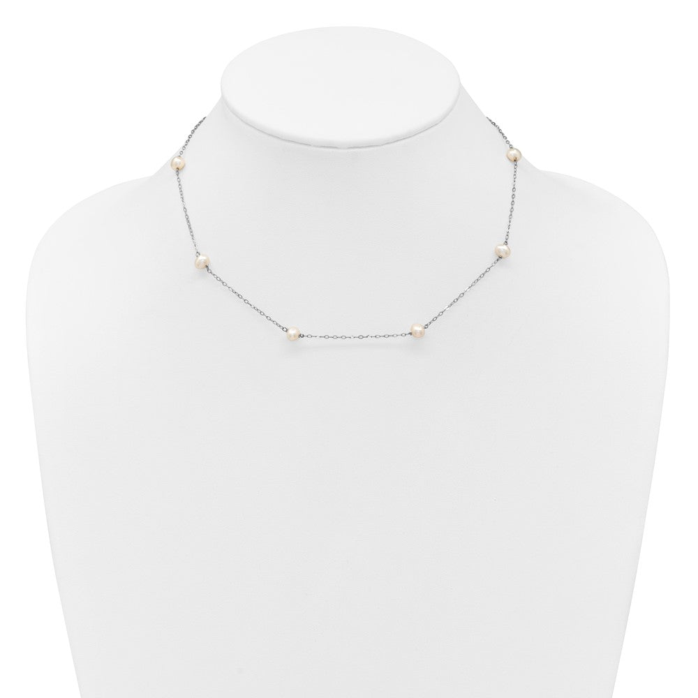 4- Near Round Freshwater Cultured Pearl 8-station Necklace - WBC