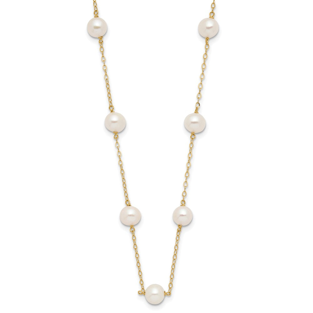 5.5- Near Round Freshwater Cultured Pearl 12-station Necklace - WBC