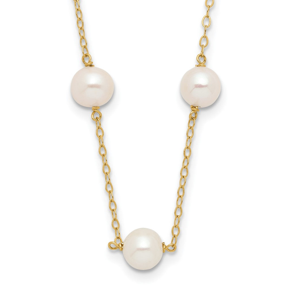 5.5- Near Round Freshwater Cultured Pearl 12-station Necklace - WBC