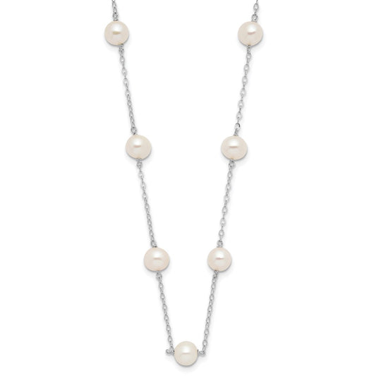 5.5- Near Round Freshwater Cultured Pearl 12-station Necklace - WBC