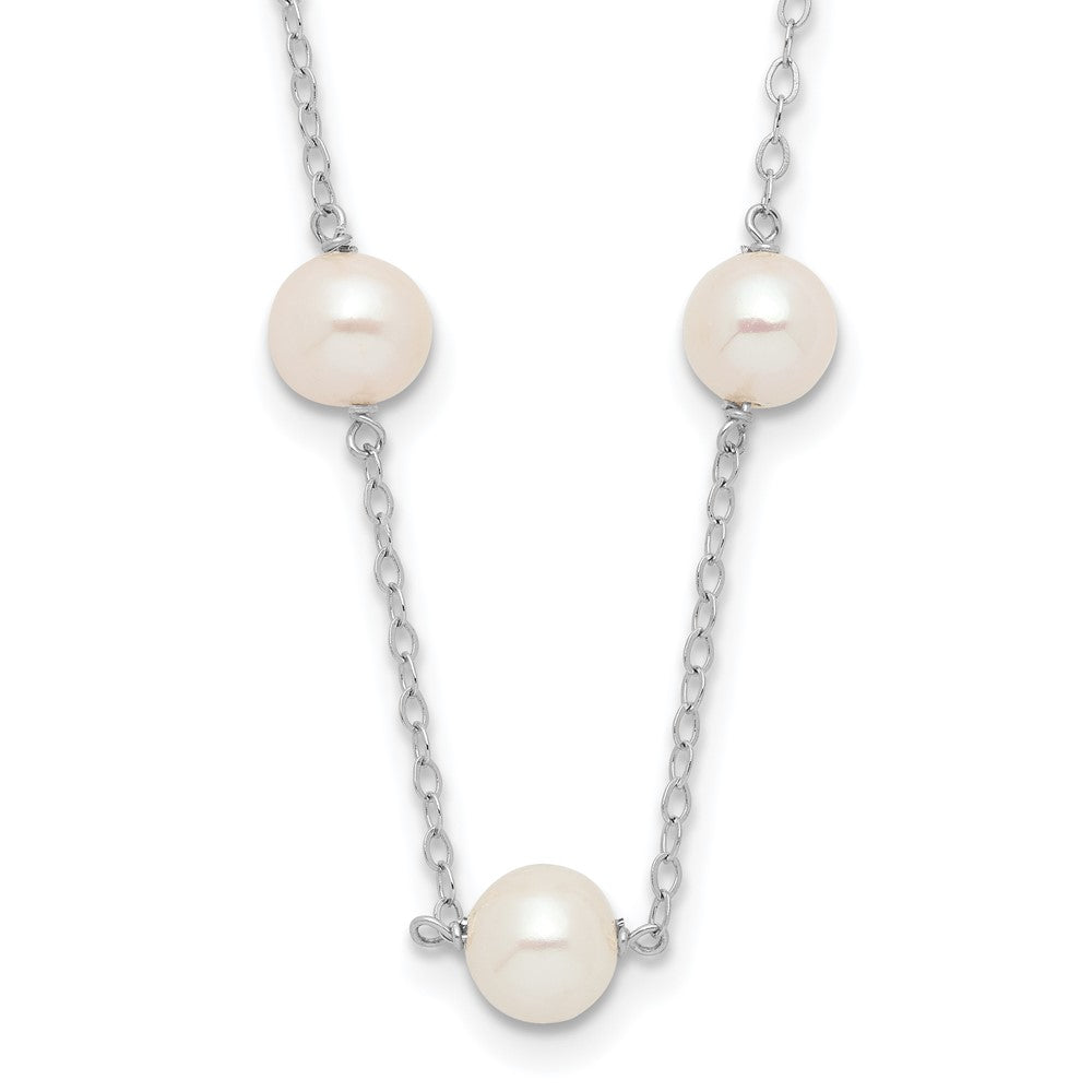 5.5- Near Round Freshwater Cultured Pearl 12-station Necklace - WBC