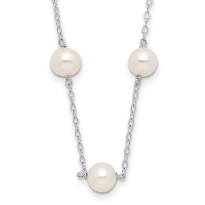 5.5- Near Round Freshwater Cultured Pearl 12-station Necklace - WBC
