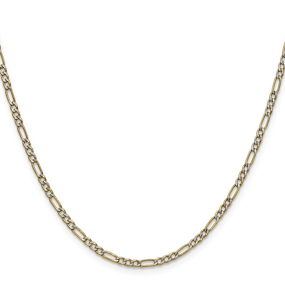 Semi-solid with Rhodium PavÇ Figaro Chain - WBC
