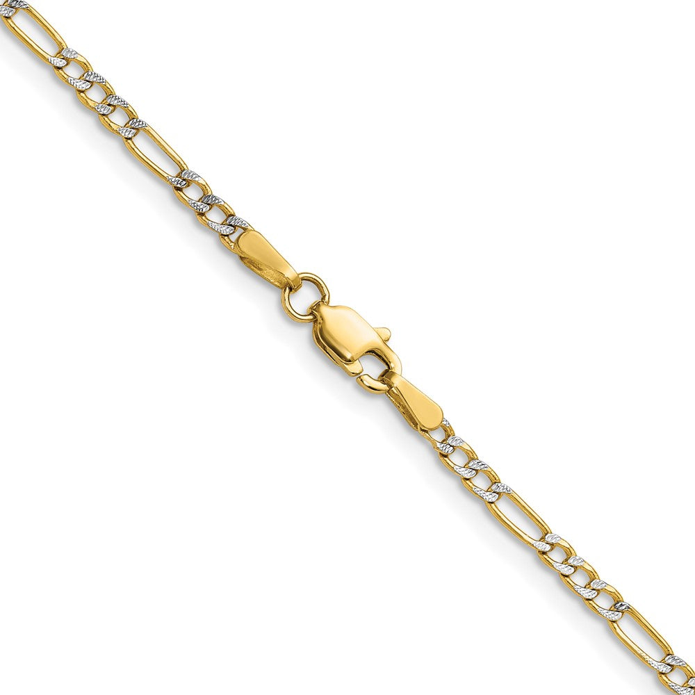 Semi-solid with Rhodium PavÇ Figaro Chain - WBC