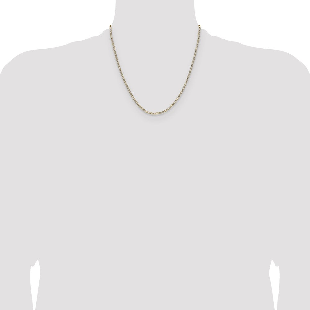 Semi-solid with Rhodium PavÇ Figaro Chain - WBC