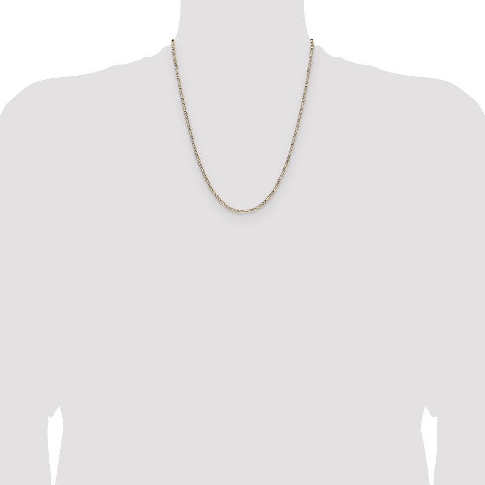 Semi-solid with Rhodium PavÇ Figaro Chain - WBC