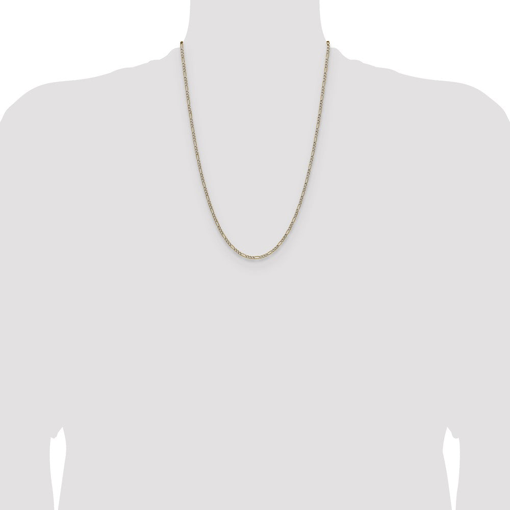 Semi-solid with Rhodium PavÇ Figaro Chain - WBC