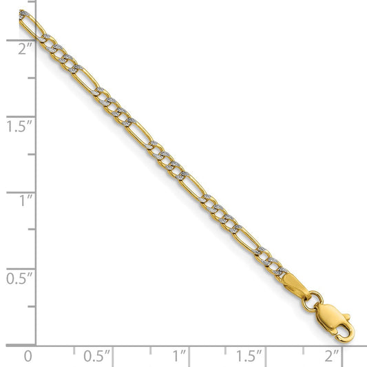 Semi-solid with Rhodium PavÇ Figaro Chain - WBC