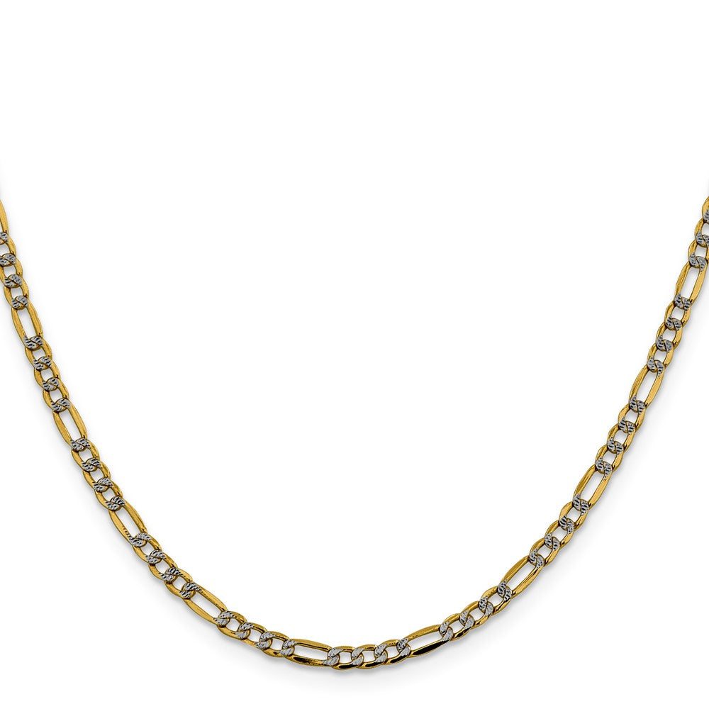 Semi-Solid with Rhodium PavÇ Figaro with Lobster Clasp Chain - WBC