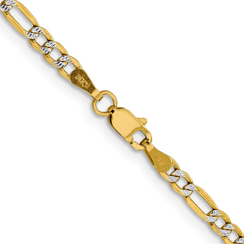 Semi-Solid with Rhodium PavÇ Figaro with Lobster Clasp Chain - WBC