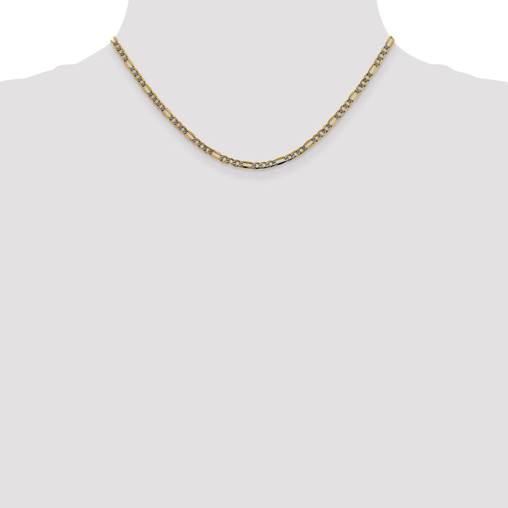Semi-Solid with Rhodium PavÇ Figaro with Lobster Clasp Chain - WBC