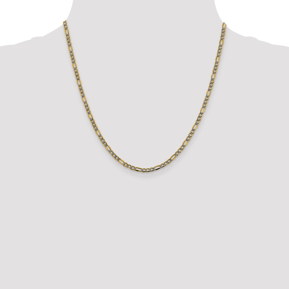 Semi-Solid with Rhodium PavÇ Figaro with Lobster Clasp Chain - WBC
