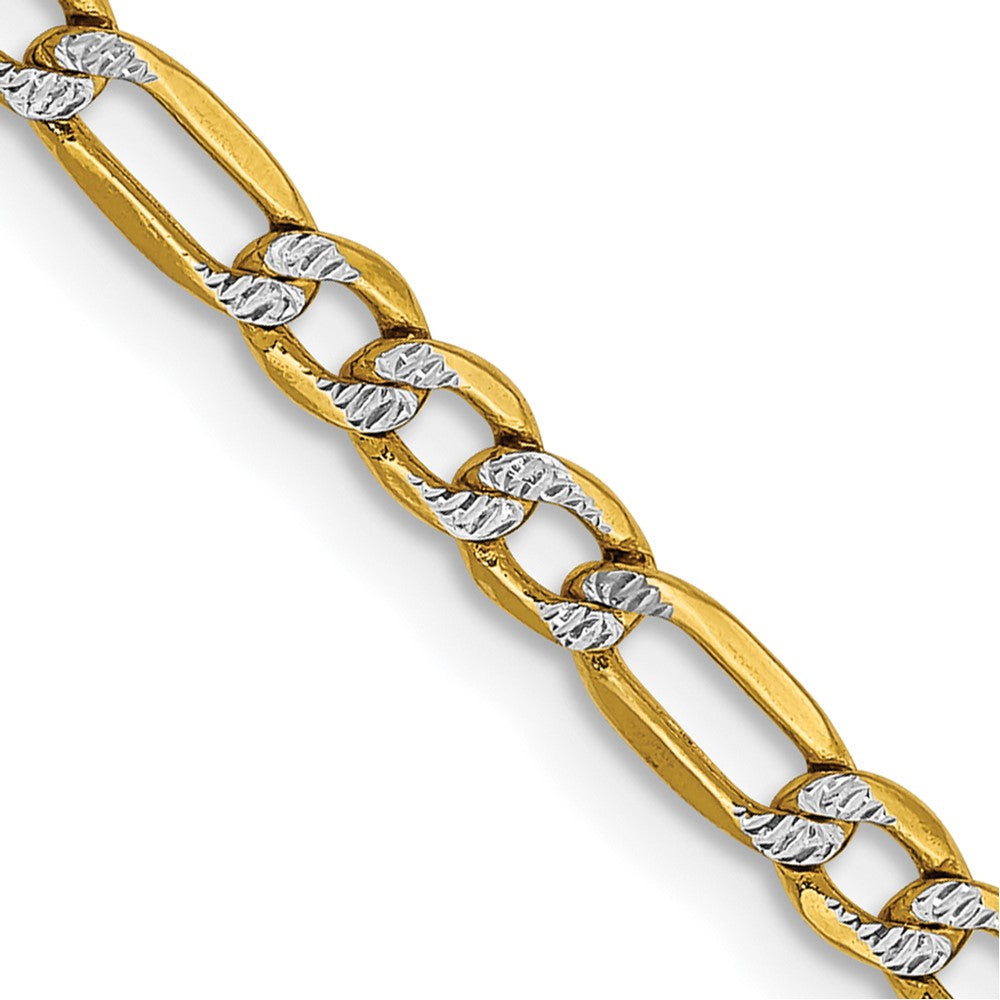 Semi-Solid with Rhodium PavÇ Figaro with Lobster Clasp Chain - WBC
