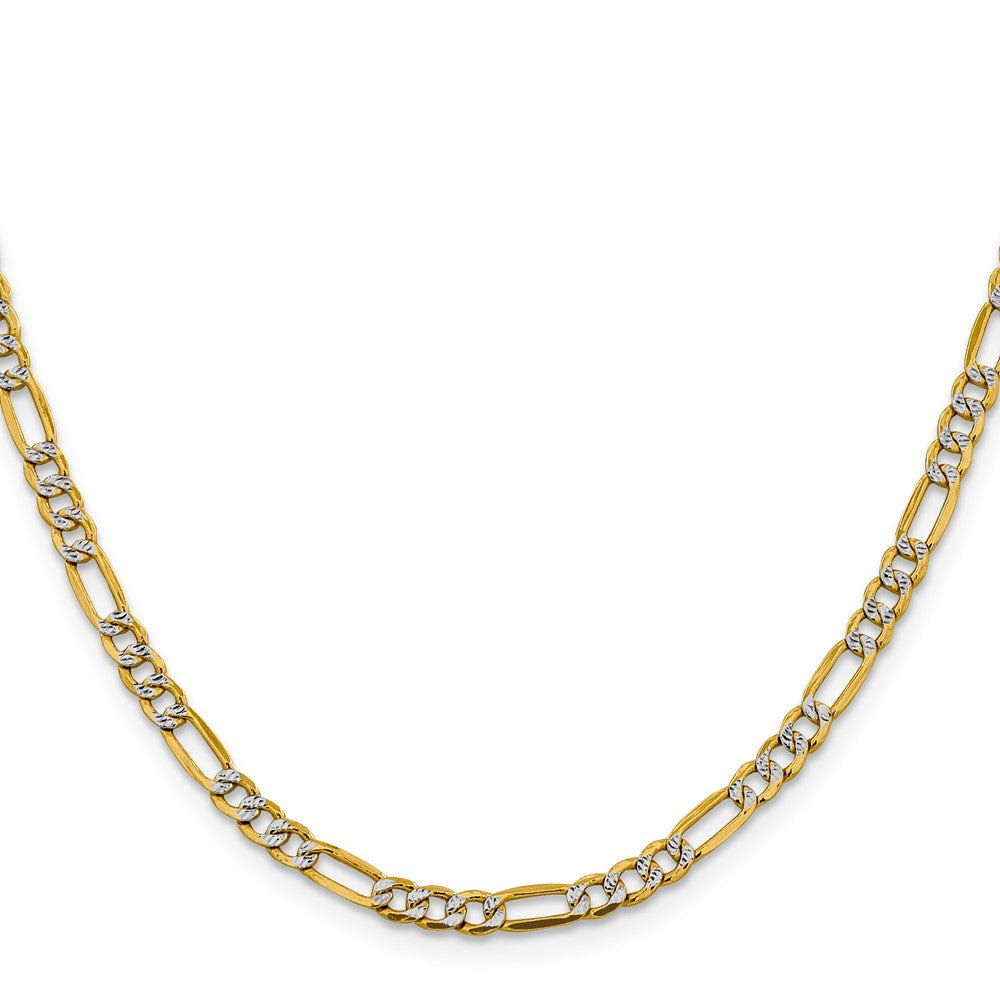 Semi-Solid with Rhodium PavÇ Figaro with Lobster Clasp Chain - WBC