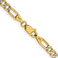 Semi-Solid with Rhodium PavÇ Figaro with Lobster Clasp Chain - WBC