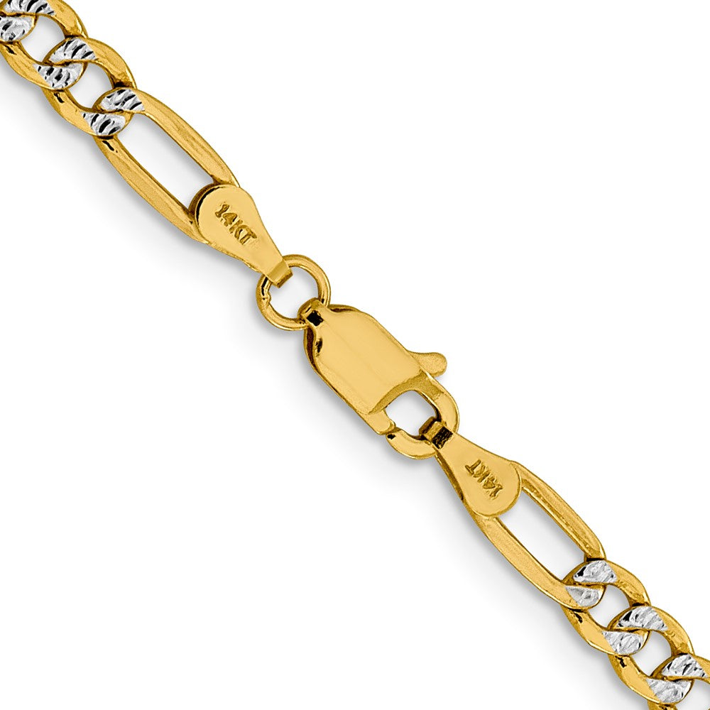 Semi-Solid with Rhodium PavÇ Figaro with Lobster Clasp Chain - WBC